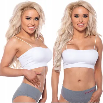 Podprsenka Dámská sportovní podprsenka bez kostic, žebrovaná, krátký top S/M