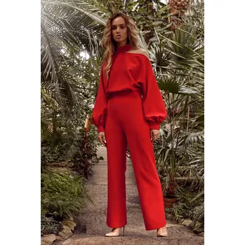 Podprsenka EU S M528 Kombinéza s nabíranými rukávy - červená