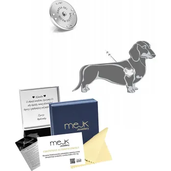 Přívěsek Odznak Stříbrný krátkosrstý jezevčík Šperky 925 Šperky Dárek DEDIKACE