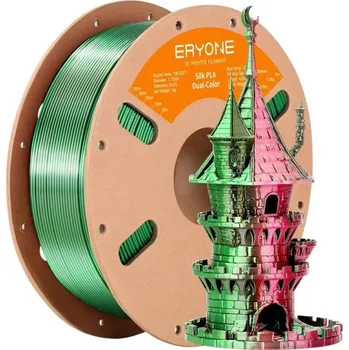 Duální hedvábný filament 1,75 mm Červená a zelená 3 kg Lesklý přechod pro dekorativní modely hladké vrstvy přesné tvoření