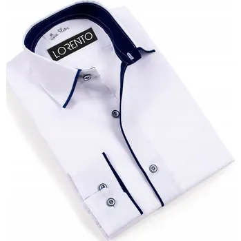 Chlapecká košile Lorento dětská košile s dlouhým rukávem bavlna bílá, velikost 170