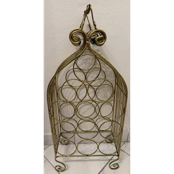 Stojan na víno Kovový stojan na víno na 12 láhví Rokoko zlatý