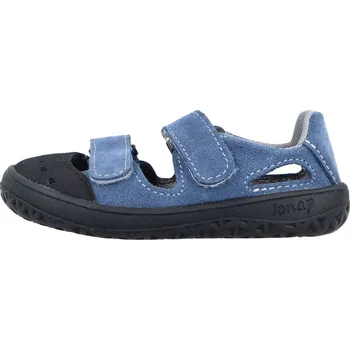 Dívčí sandály Jonap barefoot kožené sandálky Fella modrá tmavá Velikost: 23