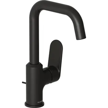 Vodovodní baterie Kludi Umyvadlová baterie s výpustí, s otočným výtokem, matná černá - 320273975