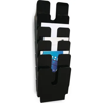 Durable Držáky na prospekty Flexiplus - 6 / A4 / černý / na výšku 404139