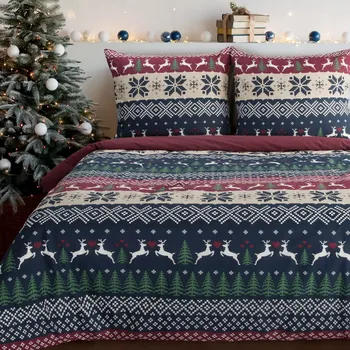 Povlečení Vánoční povlečení 100% bavlna SCANDY 1x 140x200 cm, 1x povlak 70x80 cm MyBestHome