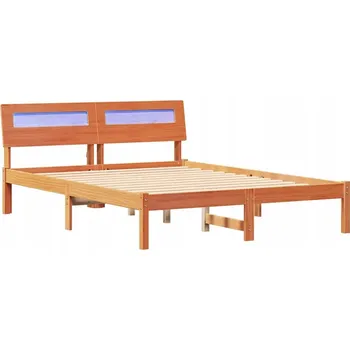 Postel Rám postele Voskově hnědá 140 x 190 cm Masivní borové dřevo
