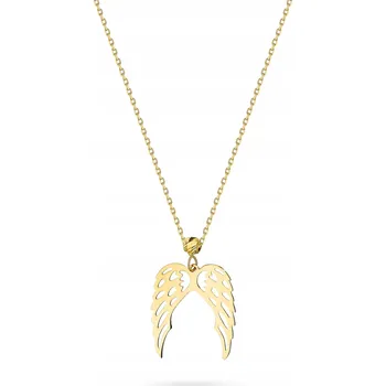 Náhrdelník ZLATÝ NÁHRDELNÍK ŘETÍZEK pr. 585 Andělská křídla Diamantová kulička 14k