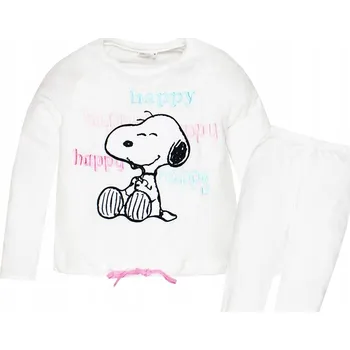 Dámské noční prádlo DÁMSKÉ PYŽAMO S DLOUHÝM RUKÁVEM S MOTIVEM SNOOPY PEANUTS, TEPLÉ, VELIKOST L