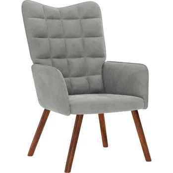 Křeslo vidaXL Relaxační křeslo samet [4016814] Barva: světle šedá