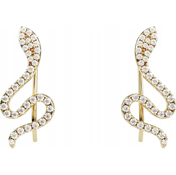 Náušnice Náušnice puzetky Dlouhý had Zlaté se zirkony Náušnice na ucho