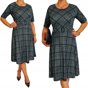 Dámské šaty Zelené elegantní zeštíhlující rozšířené Šaty 42 44 46 48 50 52 54 56