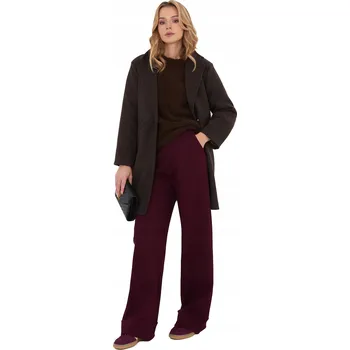 Dámský kabát Italy Moda dámský kabát hnědý klasický bez kapuce univerzální velikost