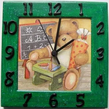 Hodiny Dětské hodiny - Medvídek školákem