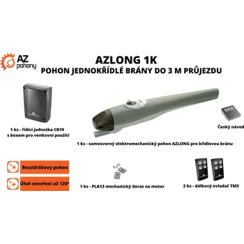 Pohon brány AZLONG 1K - pohon jednokřídlé brány do 3 m průjezdu