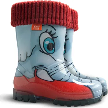 Chlapecké holínky Demar TWISTER LUX PRINT hd slon dětské zateplené holínky Velikost: 34/35