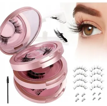 Péče o řasy a obočí Magnetické řasy s aplikátorem 12 Ks Přirozený 3D efekt