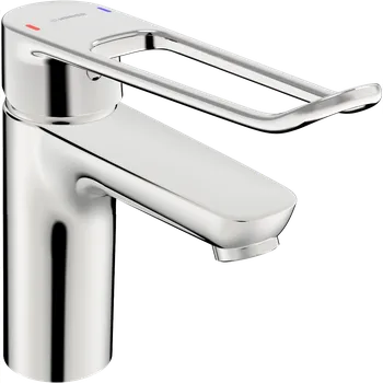 Vodovodní baterie Hansa Clinica - Páková umyvadlová baterie bez odtokové soupravy, dlouhá páka, chrom 45022185