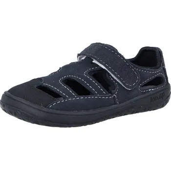 Dívčí sandály Jonap barefoot kožené sandálky Danny tmavě šedá Velikost: 28