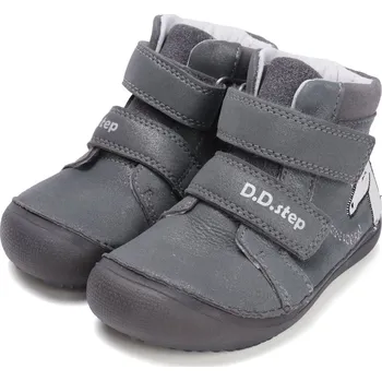 Dívčí polobotky DDstep Kožené barefoot boty D.D.step A063-52815 Dark Grey Velikost: 26
