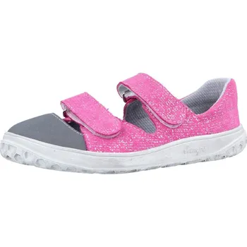 Dívčí sandály Jonap barefoot kožené sandálky B21 růžová tisk Velikost: 32