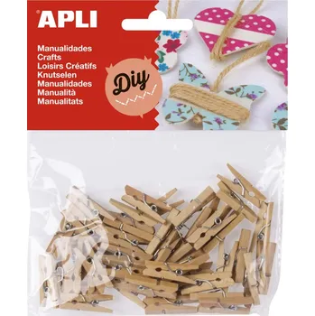 Apli Dřevěné kolíčky APLI přírodní / 45 ks 393651