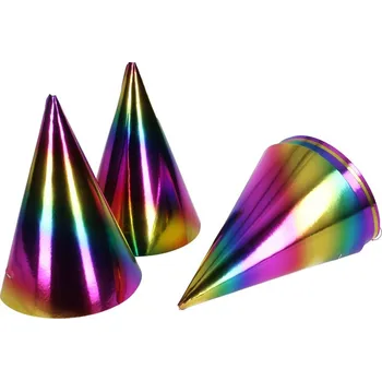 Party dekorace wiky Kloboučky duhové 6ks 280055