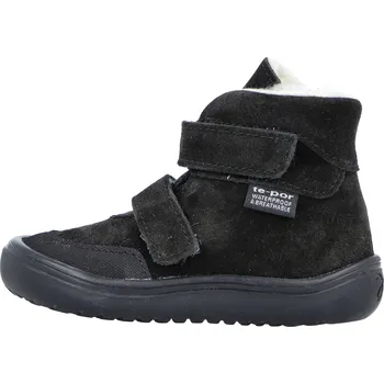 Chlapecká zimní obuv Jonap zimní kožené barefoot boty s membránou Jerry černá MERINO Velikost: 25