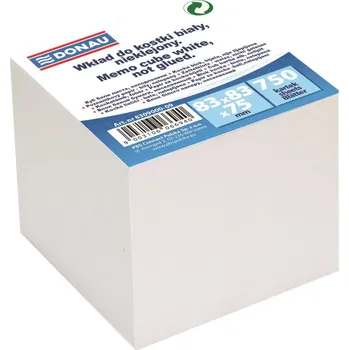 Samolepící bloček Záznamní kostka bílá - 8,3 cm x 8,3 cm x 7,5 cm / nelepená vazba 279785