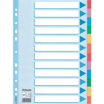 ESSELTE Rozdružovač A4 kartonový Esselte - barevný / 12 listů 403879