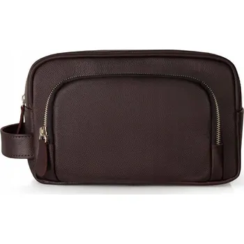 Kosmetická taška Kosmetická taštička Solier hnědá kožená