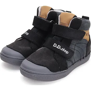 Chlapecká obuv DDstep Kožené boty D.D.step A049-42430A Dark Grey Velikost: 34