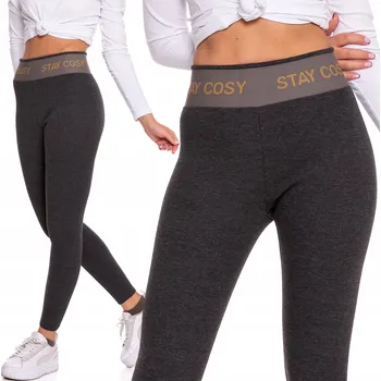 Dámské legíny MORAJ Dámské legíny ZATEPLENÉ s žebrováním VYSOKÝ PAS grafitové - L/XL