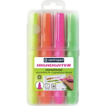 Zvýrazňovač centropen Zvýrazňovač Centropen HIGHLIGHTER 8552 / sada 4 ks 34997