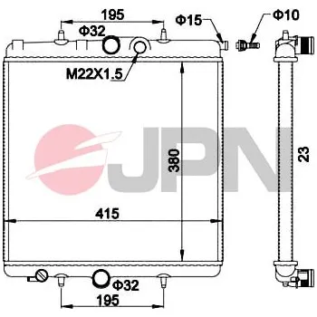 Motor automobilu Chladič, chlazení motoru JPN 60C9040-JPN