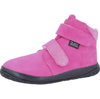 Chlapecká zimní obuv Jonap zimní kožené barefoot boty s membránou Bria růžová devon Velikost: 34