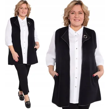 Dámská vesta Černá vesta s broží, velikost 58