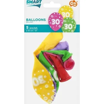 Balónek BALÓNKY barevné 30. narozeniny třicet mix 5ks G