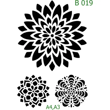 Plastová šablona pro malování - Mandaly a dortovky - Mandala (B019) - A4 , Lepící fólie