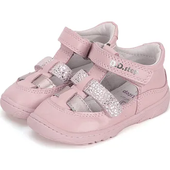 Dívčí obuv DDstep Kožené Barefoot sandálky D.D.step H077-51332C Baby Pink Velikost: 25