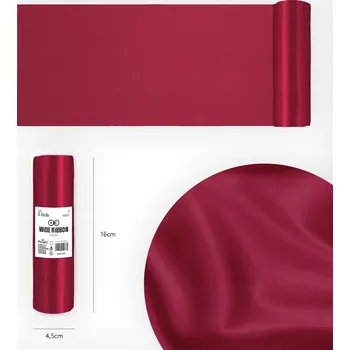 Obraz HLADKÁ SATÉNOVÁ BURGUNDSKÁ DEKORACE NA SVATBA, NAROZENINY, OSLAVY, ROLE 0,16x9 m