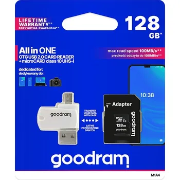 Paměťová karta Paměťová karta GOODRAM 128GB Class 10 + čtečka micro USB