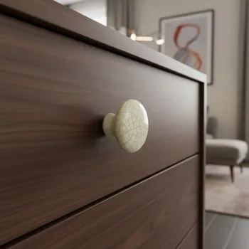 Nábytkové kování Gamet Knopka FRAGILE / Popraskaný porcelán krémový