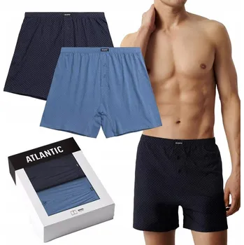 Pánské spodní prádlo Pánské boxerky Atlantic 2Mbx-073 A'2 M-3Xl M tmavě modrá-modrá