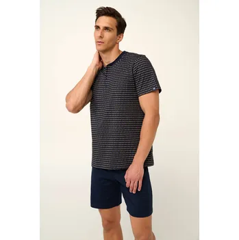 Luxusní pánské pyžamo s krátkou légou Blue Vamp 22611 Velikost: XXL