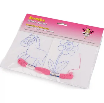 kreativní sada Stoklasa Dětské vyšívání s předtištěným motivem 2 ks Kůň a květina