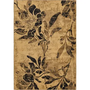 Koberec BRINTONS AGNELLA Kusový koberec STANDARD FLORIS Black BARVA: Béžová, ROZMĚR: 133x190 cm