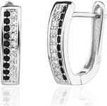 Jan Kos jewellery Stříbrné náušnice s černým zirkonem MHT-78