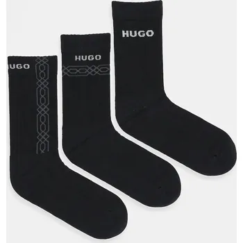 Pánské ponožky Ponožky HUGO 3P QS RIB GEO CC 3-pack 50546345 černá 99X, vel. 39-42