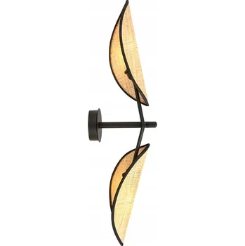 Nástěnné svítidlo Emibig VENE K2 BLACK/RATTAN Nástěnné svítidlo Ocel lakovaná, stínidlo C